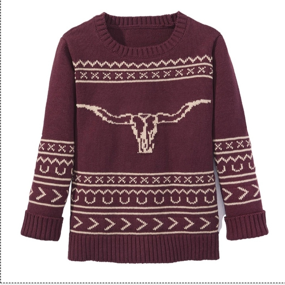 New Cotton Rye Longhorn Sweater Size Medium
